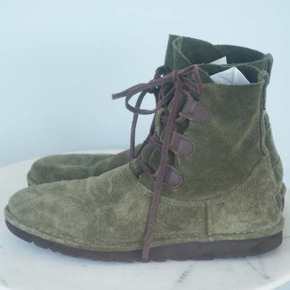 UGG Elvi Olive Green Classic Suede Harness Boots - Picture 8 of 12